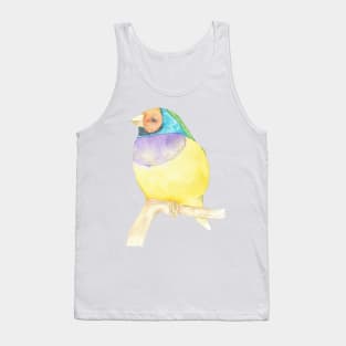 Gouldian finch watercolor portrait Tank Top